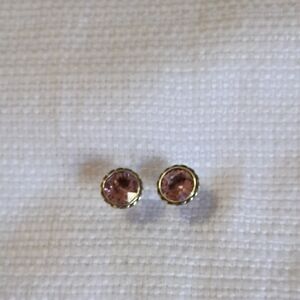 Elegant Silver and Pink Stud Earrings